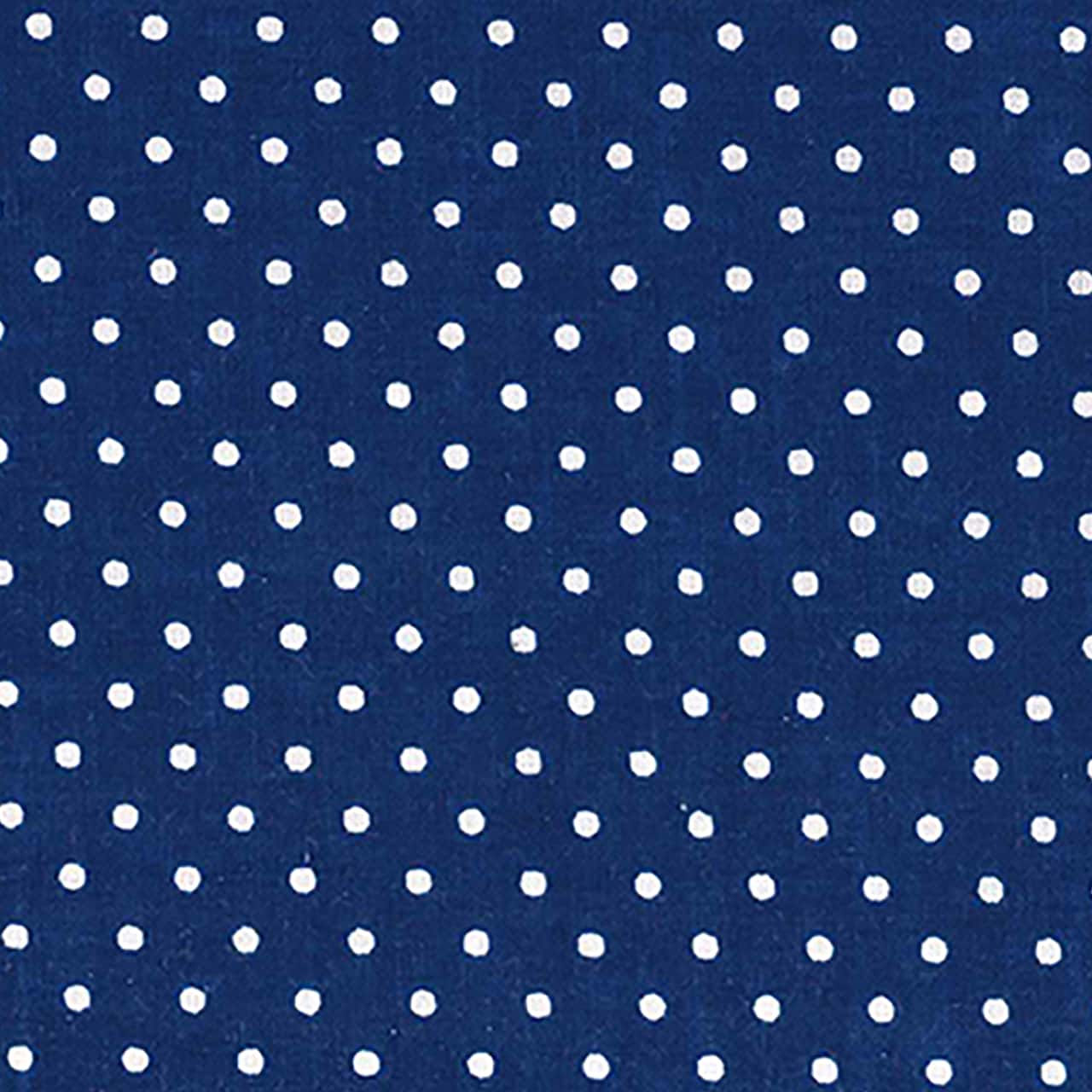 Fabric Traditions Navy Polka Dot Cotton Fabric